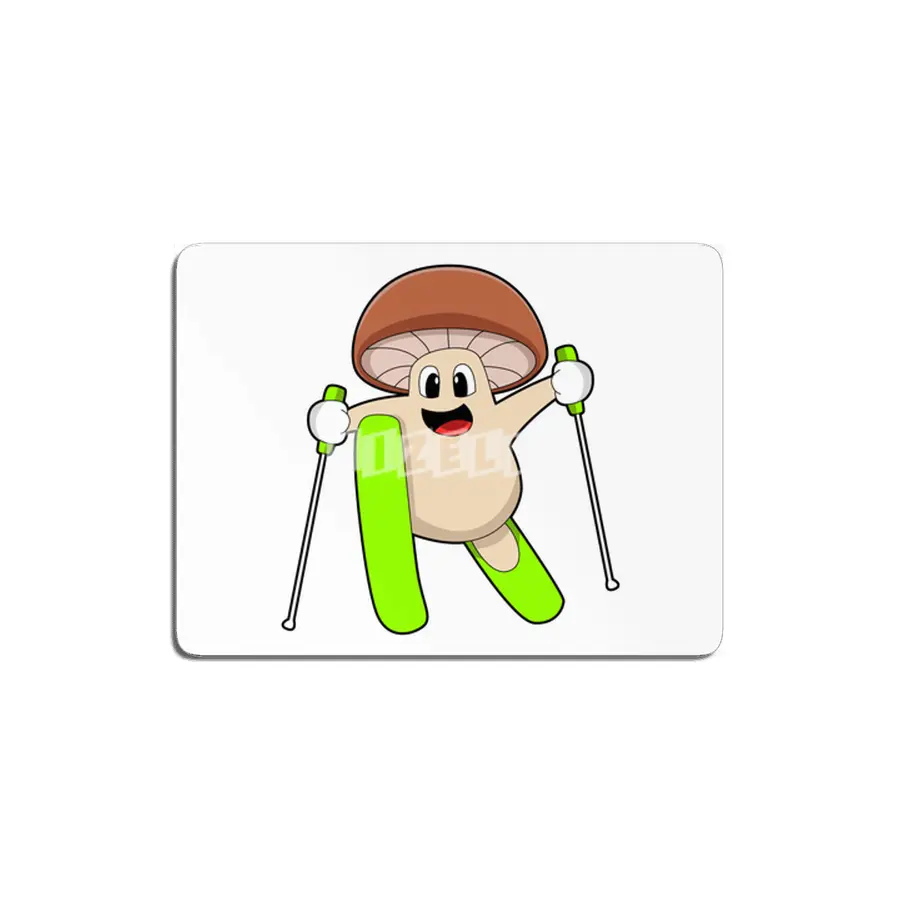 Mushroom as Skier with Ski MDF Tablo