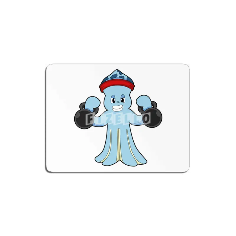 Octopus as Bodybuilder with Dumbbells MDF Tablo