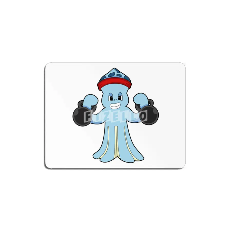 Octopus as Bodybuilder with Dumbbells MDF Tablo
