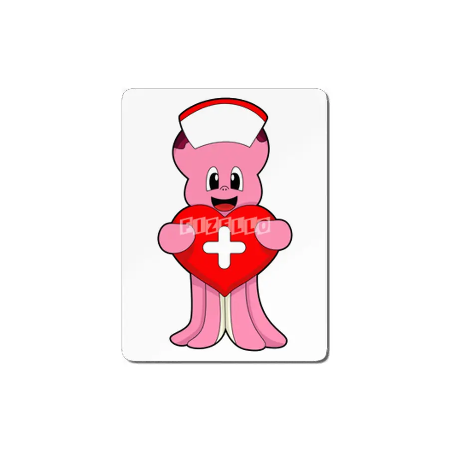 Octopus as Nurse with Heart MDF Tablo