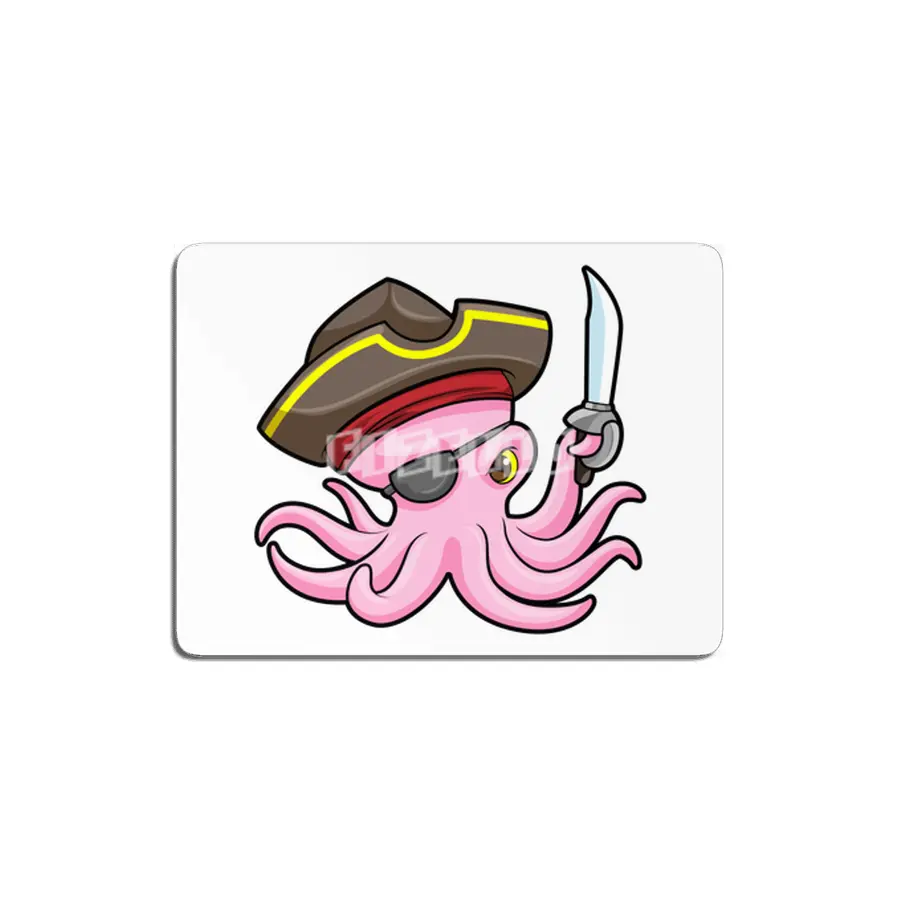 Octopus as Pirate with Saber & Eye patch MDF Tablo