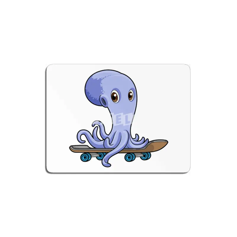Octopus as Skater with Skateboard MDF Tablo