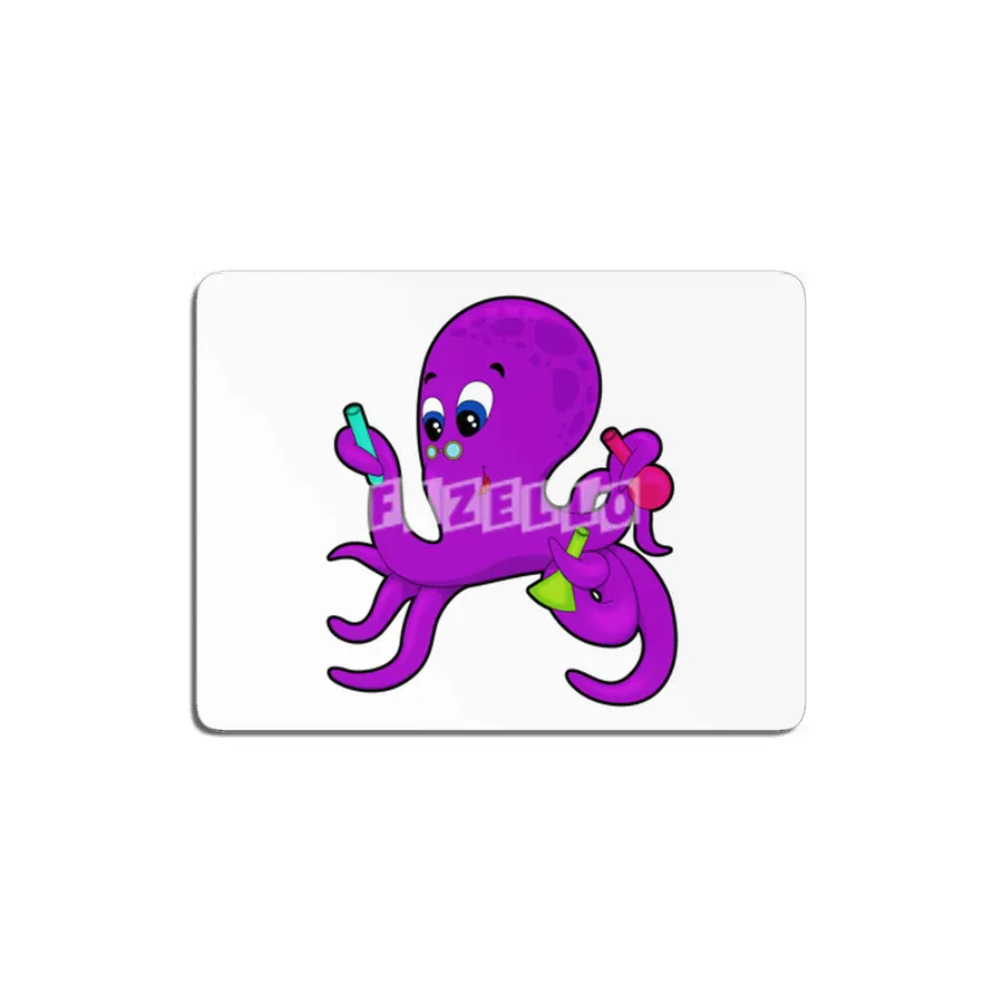 Octopus as Teacher with Laboratory equipment MDF Tablo