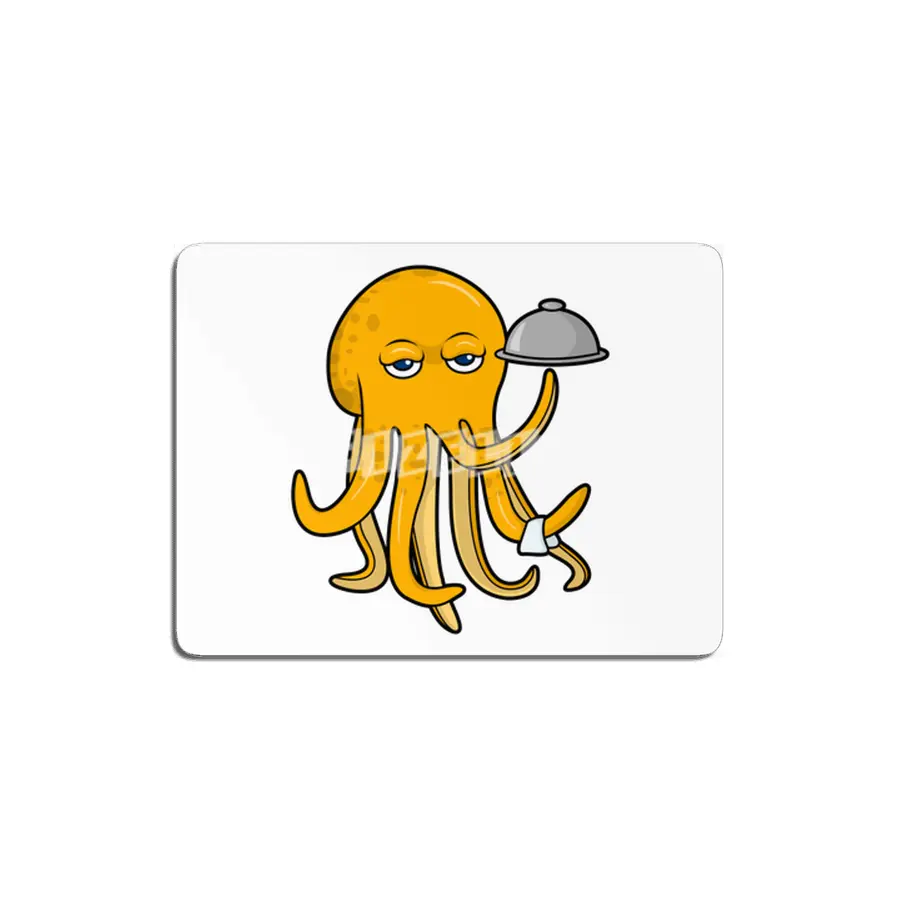 Octopus as Waiter with Platter & Serving towel MDF Tablo