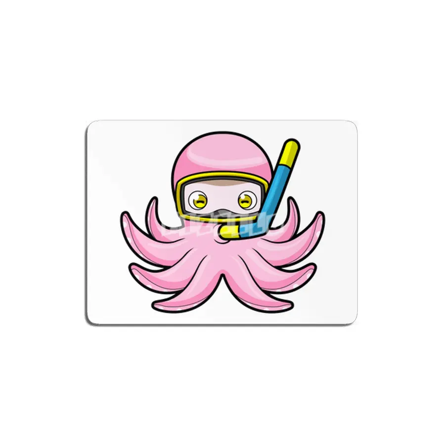 Octopus at Diving with Snorkel & Swimming goggles MDF Tablo