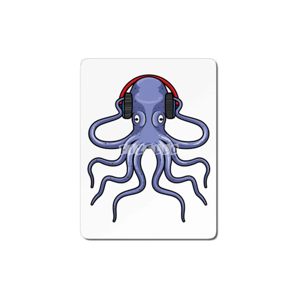 Octopus at Music with Headphone MDF Tablo