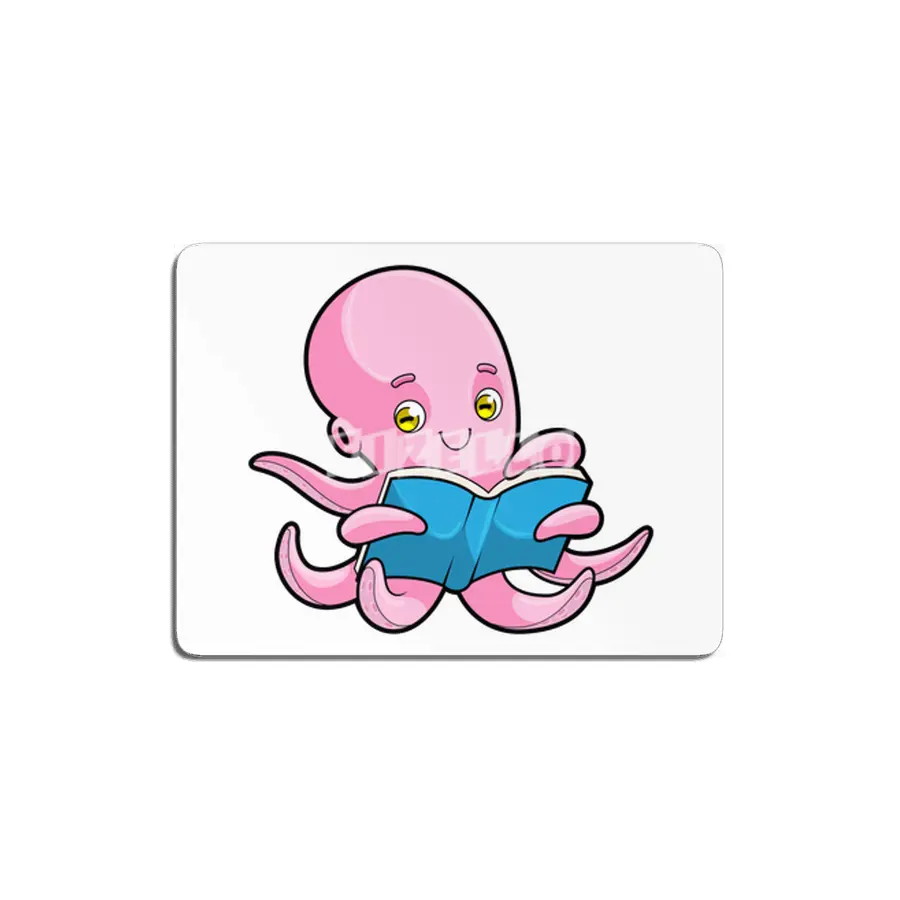 Octopus at Reading a Book MDF Tablo