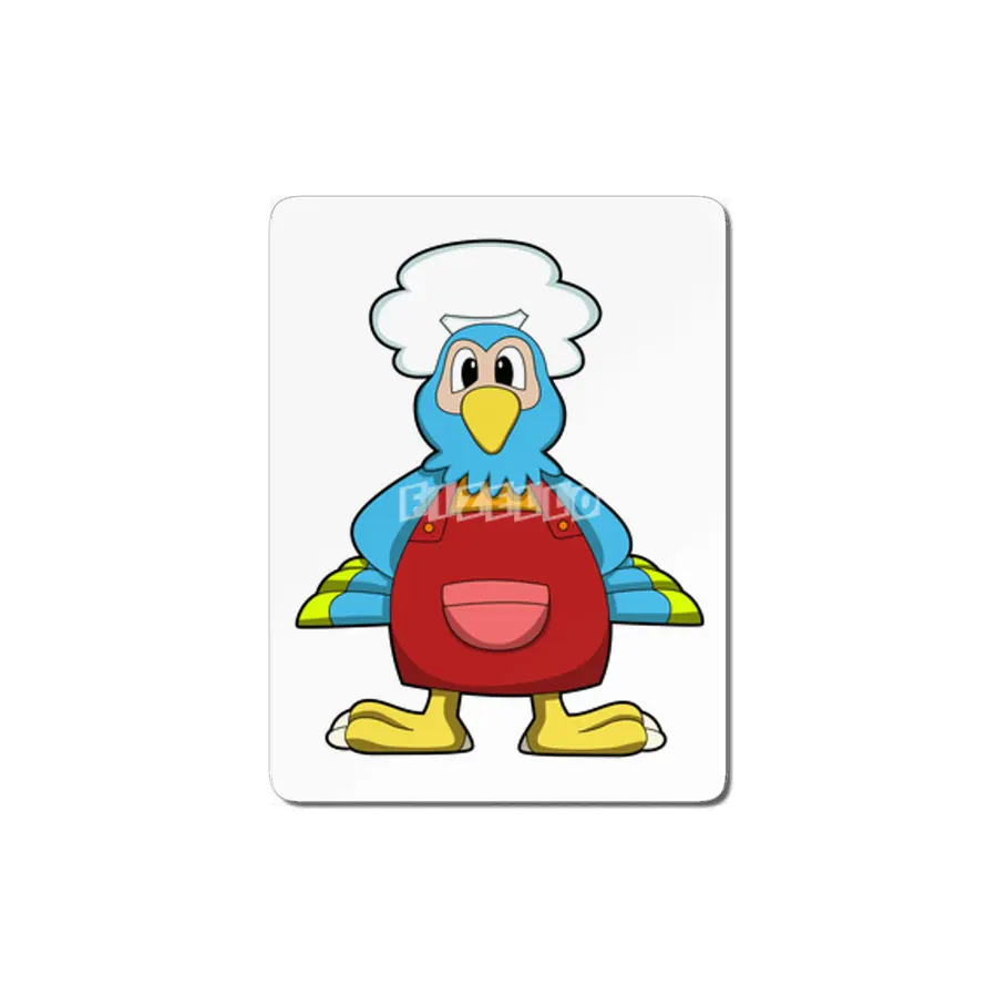 Parrot as Cook with Cooking apron MDF Tablo