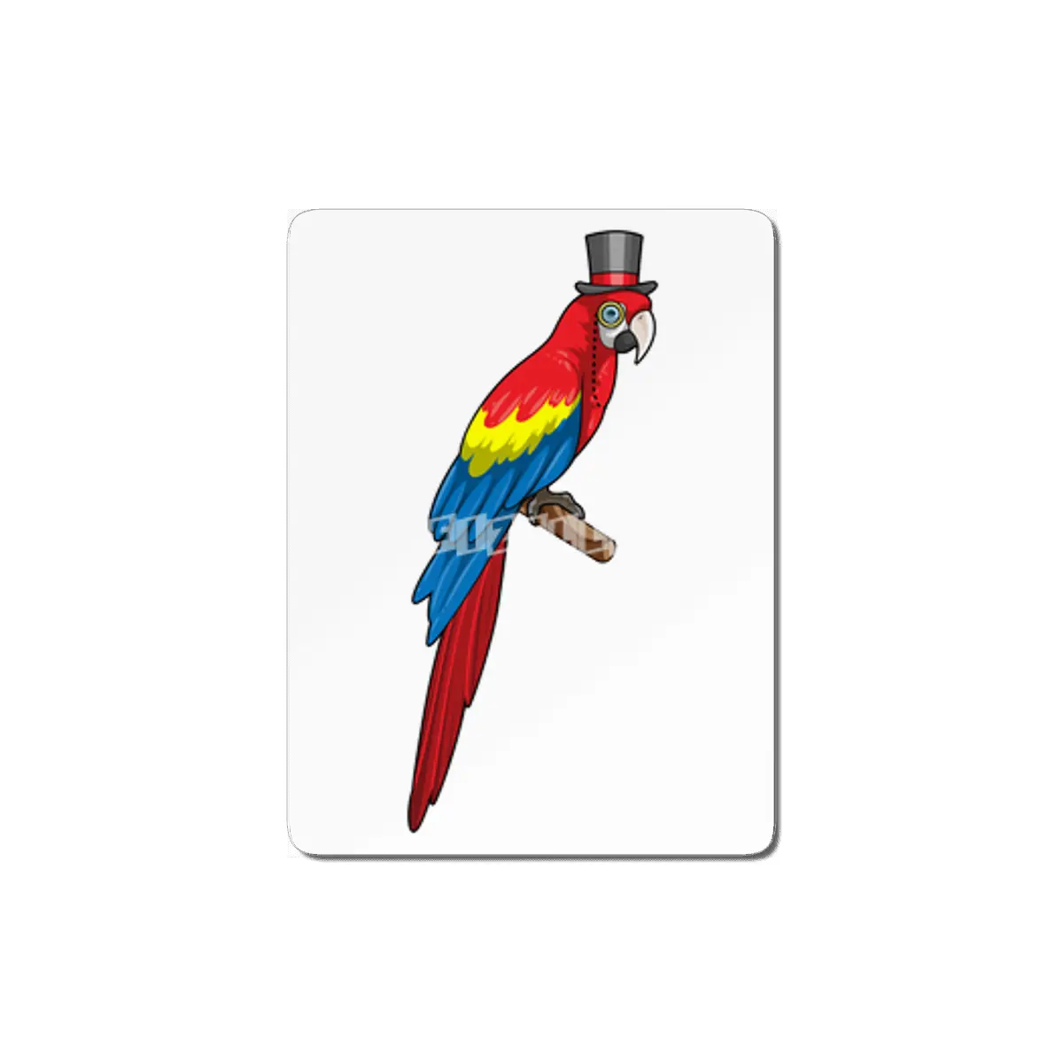 Parrot as Gentleman with Hat MDF Tablo