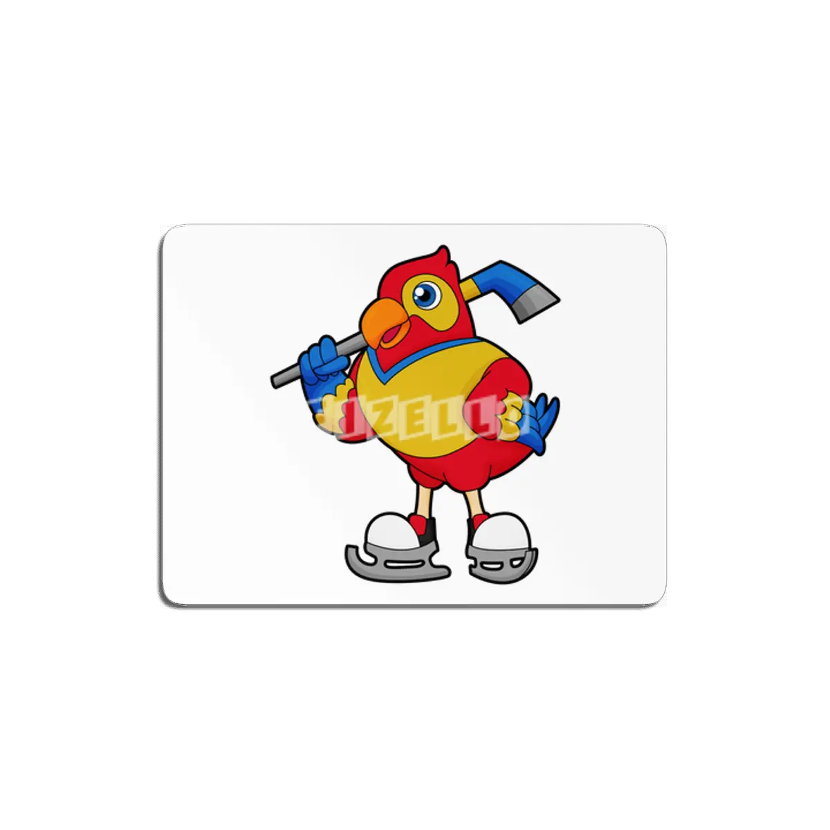 Parrot at Ice hockey with Ice hockey stick MDF Tablo