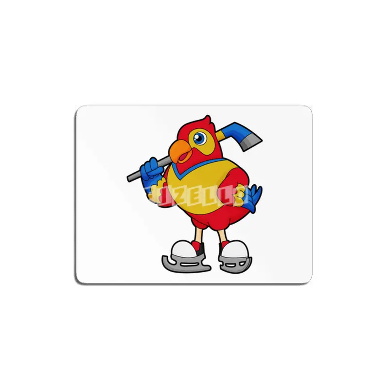 Parrot at Ice hockey with Ice hockey stick MDF Tablo