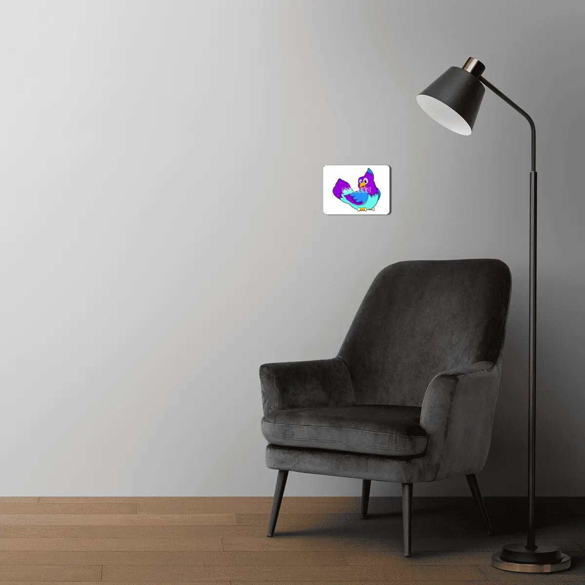 Parrot blue MDF Tablo