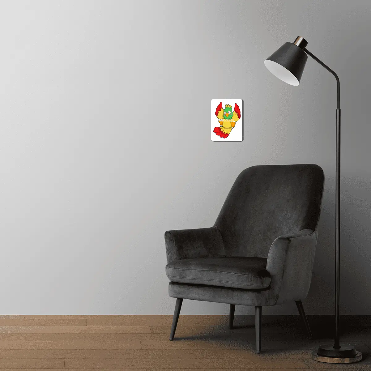 Parrot with green Head MDF Tablo
