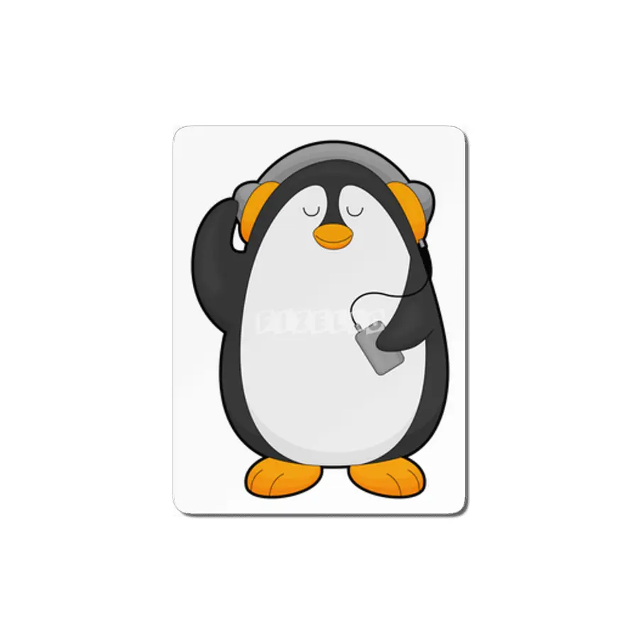 Penguin & Mobile phone with Headset MDF Tablo