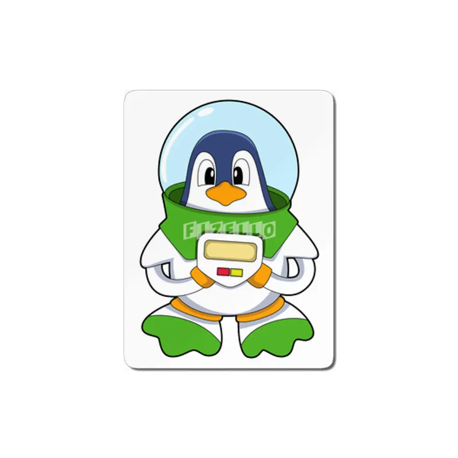 Penguin as Astronaut with Costume MDF Tablo
