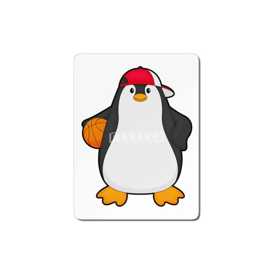 Penguin as Basketball player with Basketball ball MDF Tablo