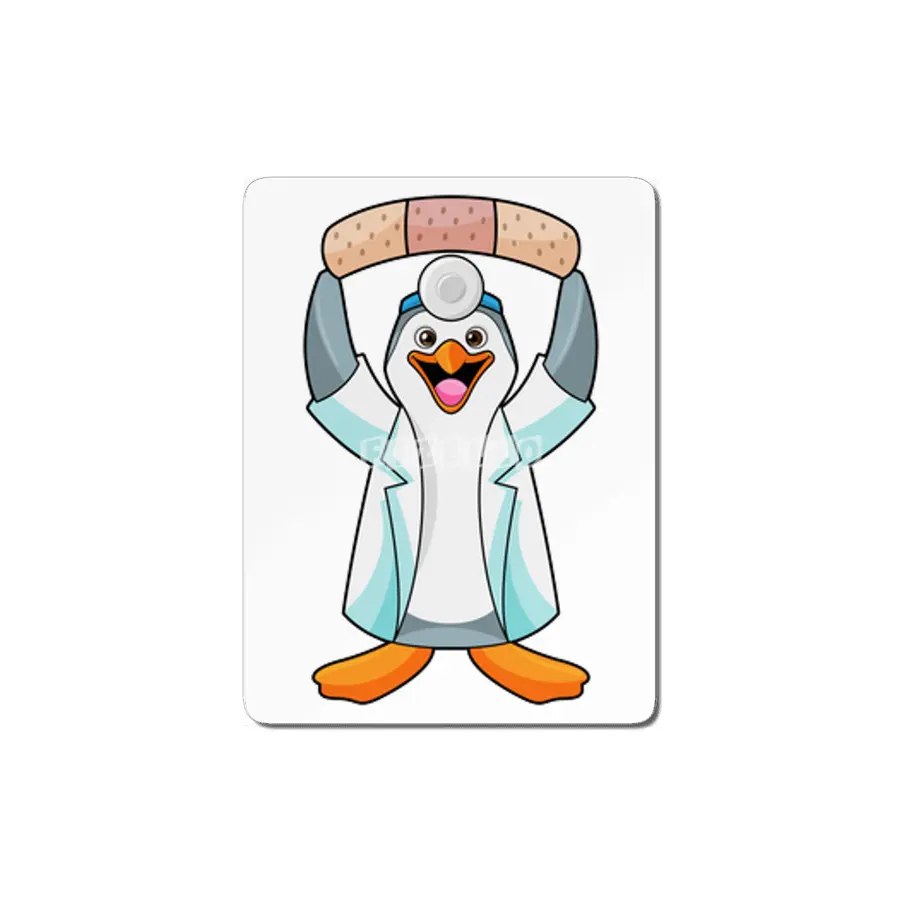 Penguin as Doctor with Plaster MDF Tablo