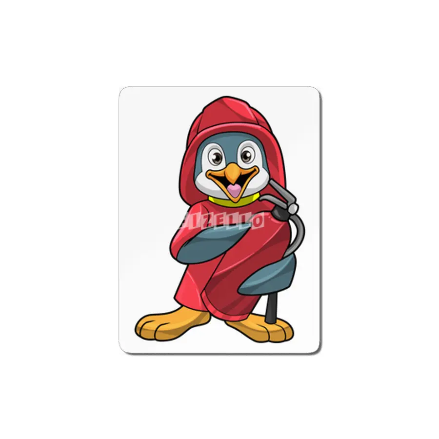 Penguin as Firefighter with Fire extinguisher MDF Tablo