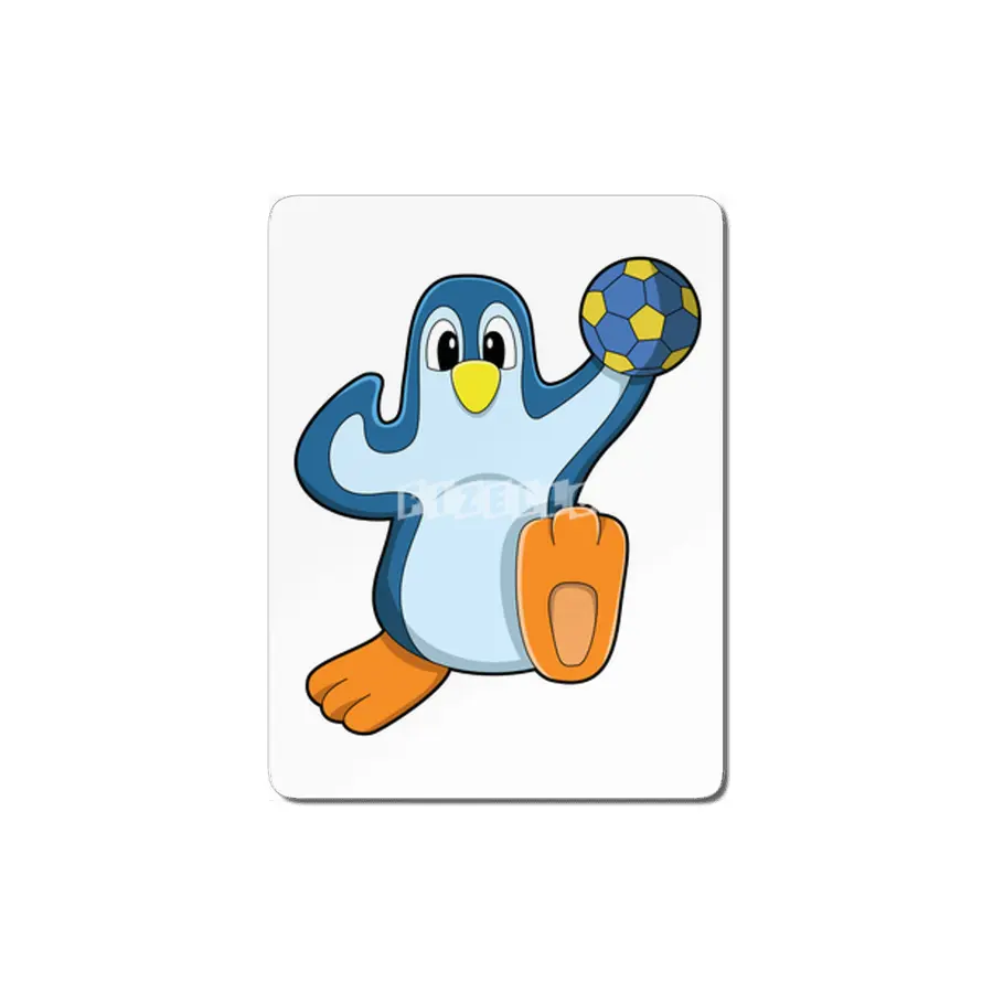 Penguin as Handball player with Handball MDF Tablo