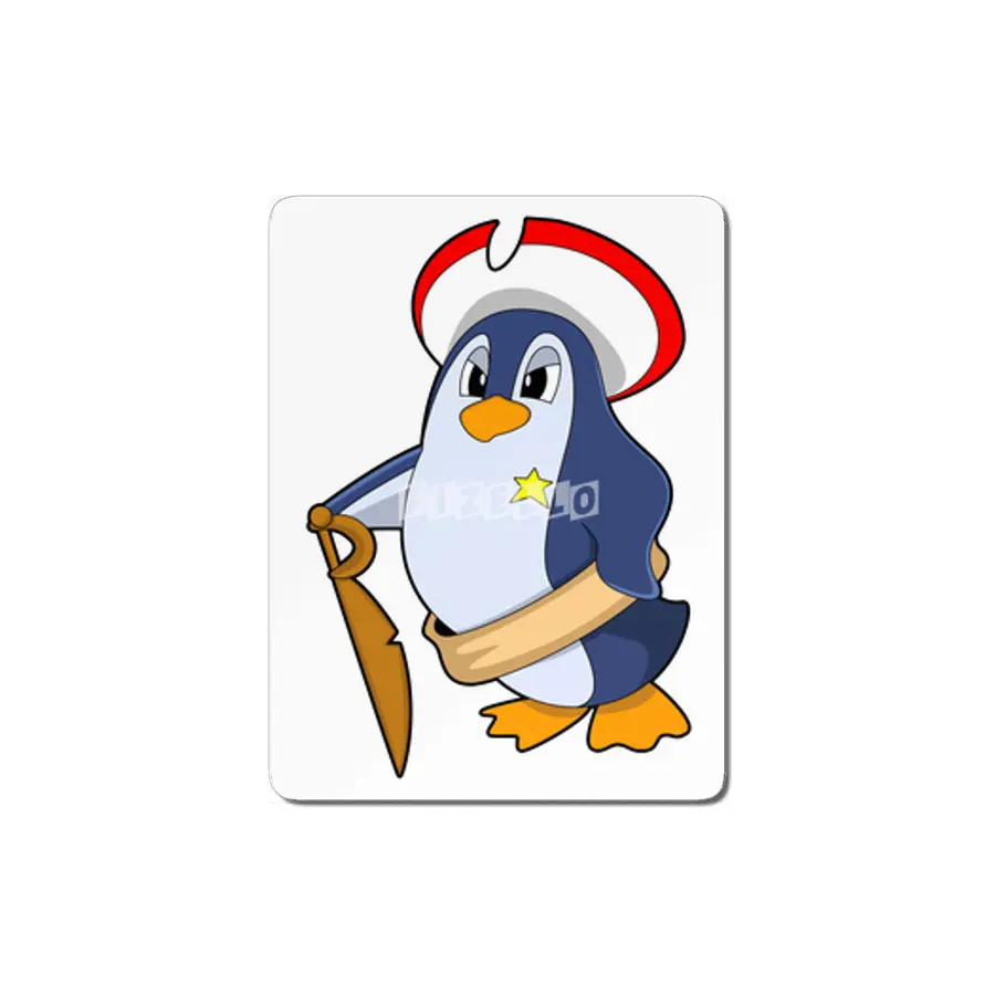 Penguin as Pirate with Hat MDF Tablo