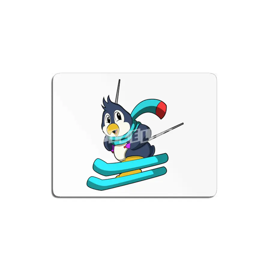 Penguin as Skier with Skis MDF Tablo