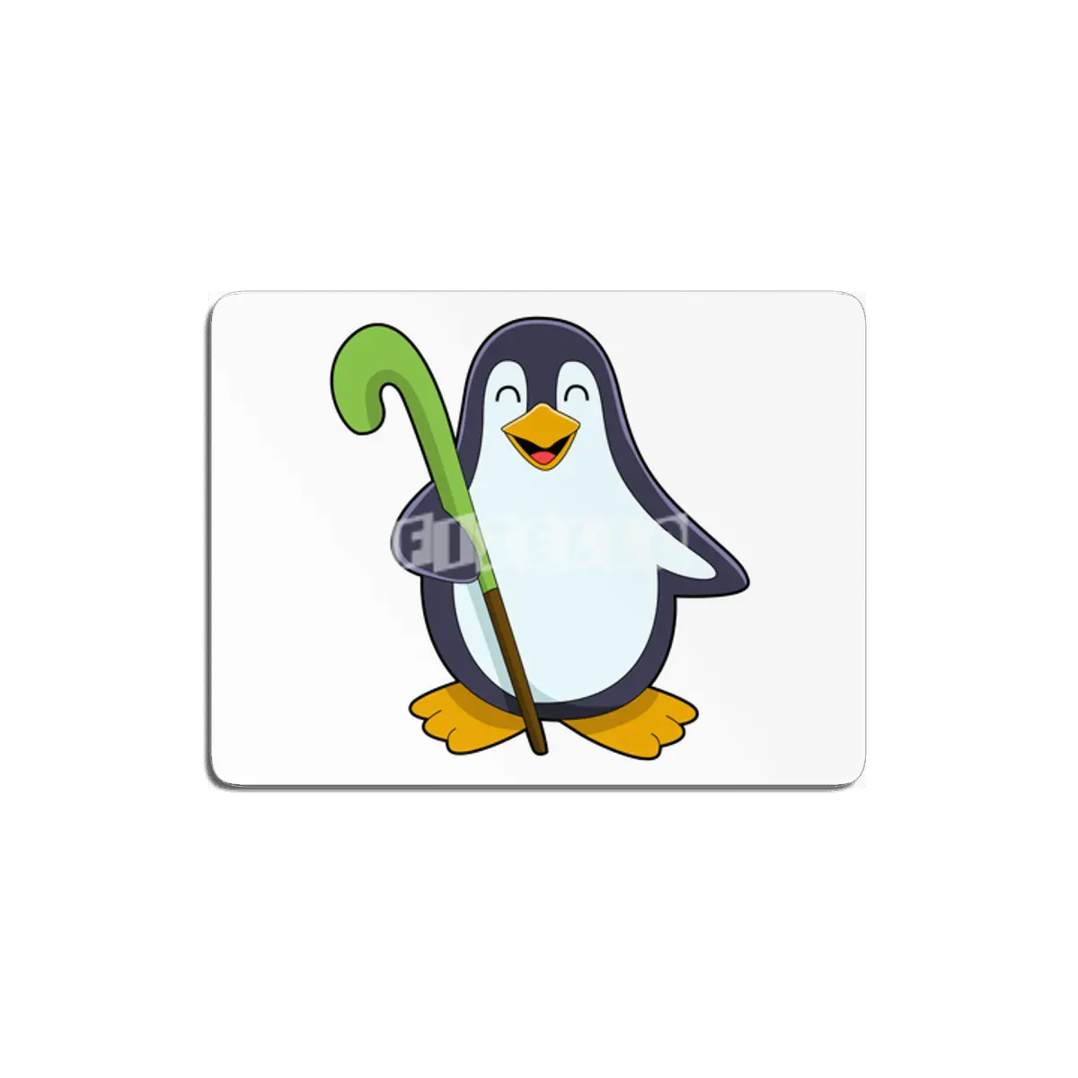 Penguin at Hockey with Hockey bat MDF Tablo
