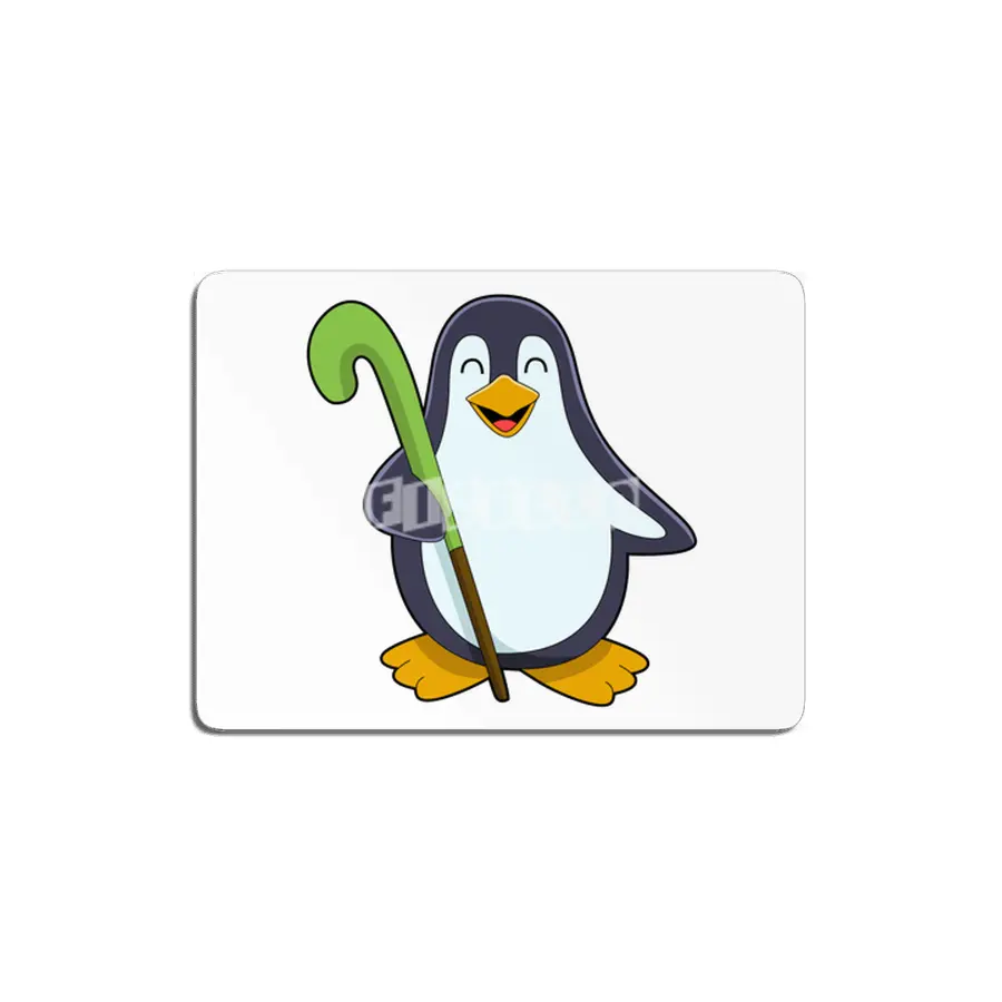 Penguin at Hockey with Hockey bat MDF Tablo