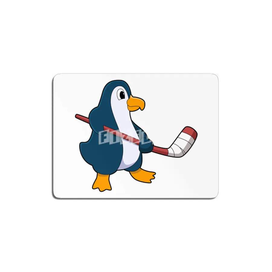 Penguin at Ice hockey with Ice hockey stick MDF Tablo