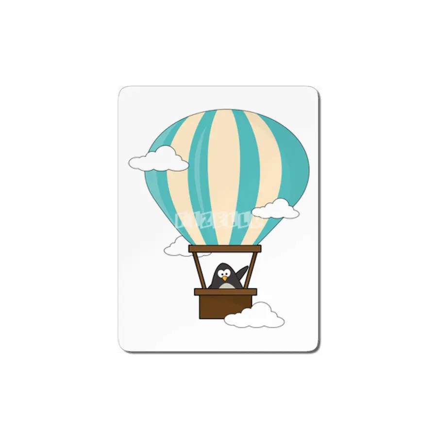 Penguin in Hot air balloon & Clouds MDF Tablo