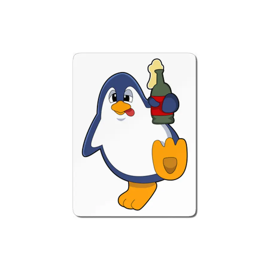 Penguin with Bottle of Beer MDF Tablo