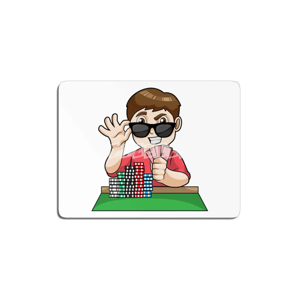 Poker player at Poker with Sunglasses MDF Tablo