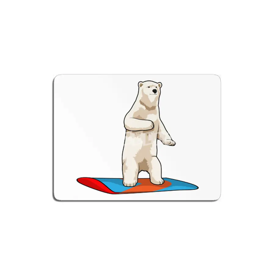 Polar bear as Snowboarder with Snowboard MDF Tablo