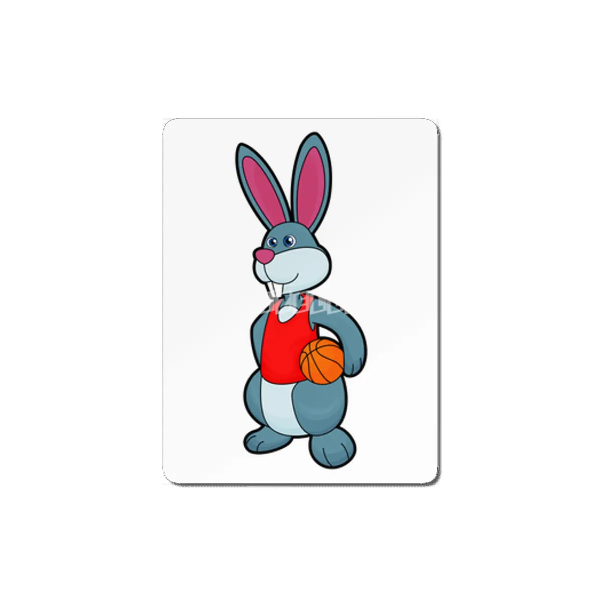 Rabbit as Basketball player with Basketball MDF Tablo