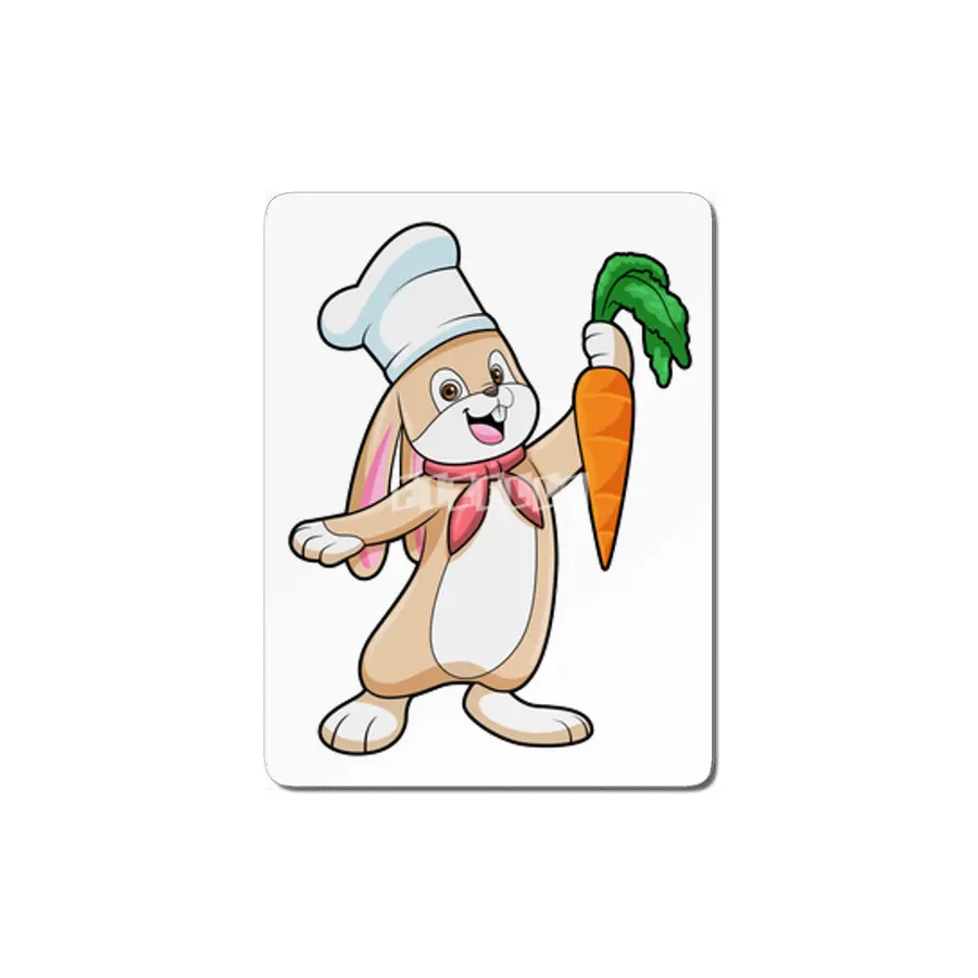 Rabbit as Cook with Carrot MDF Tablo