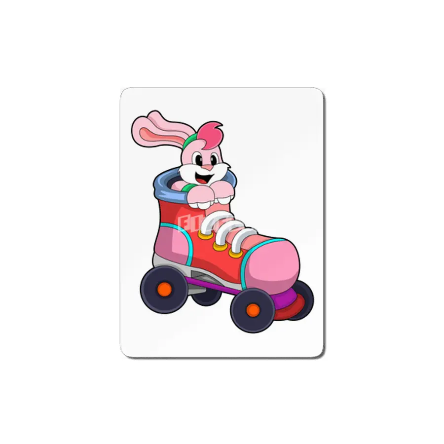 Rabbit as Inline Skater with Inline Skates MDF Tablo