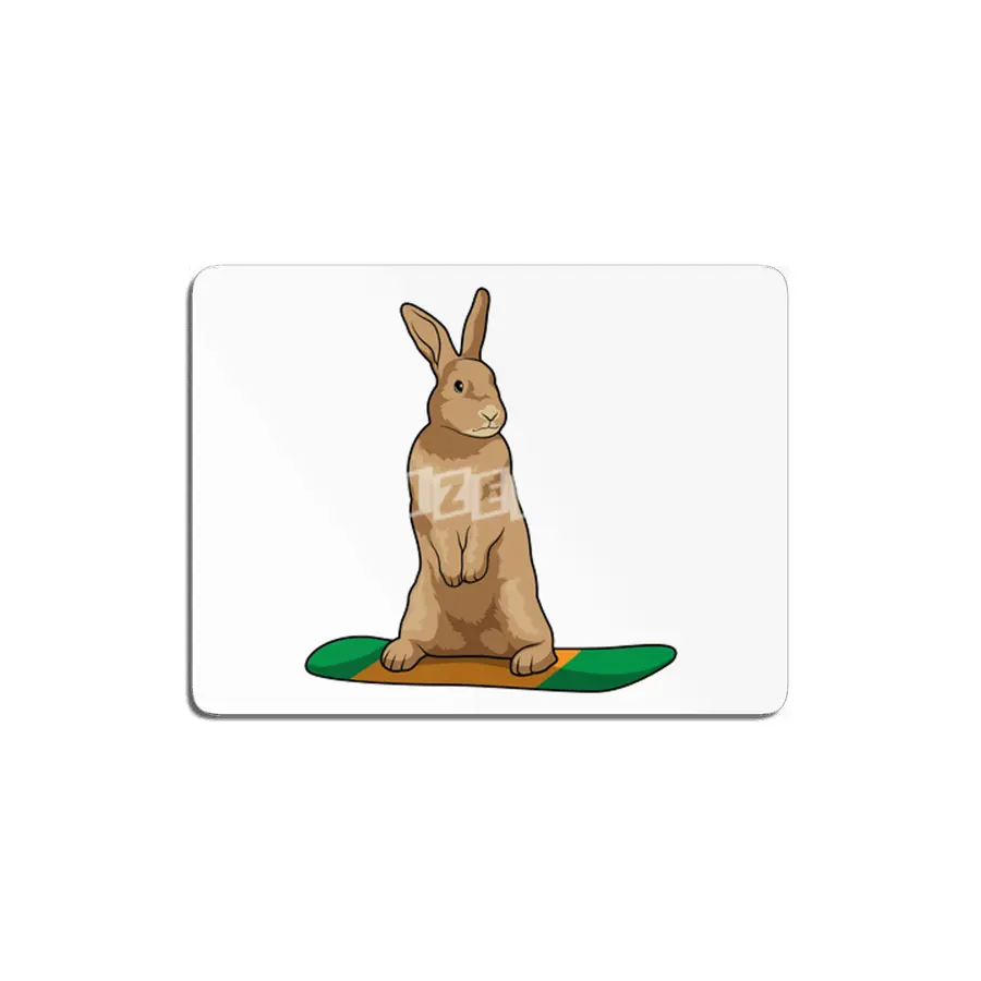Rabbit as Snowboarder with Snowboard MDF Tablo