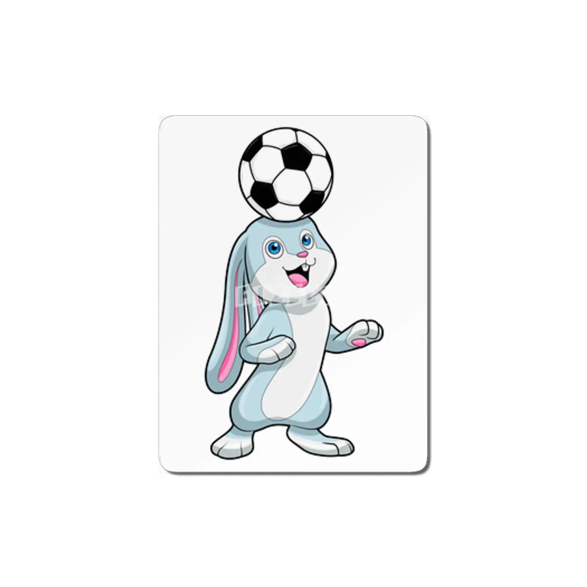 Rabbit as Soccer player with Soccer ball MDF Tablo