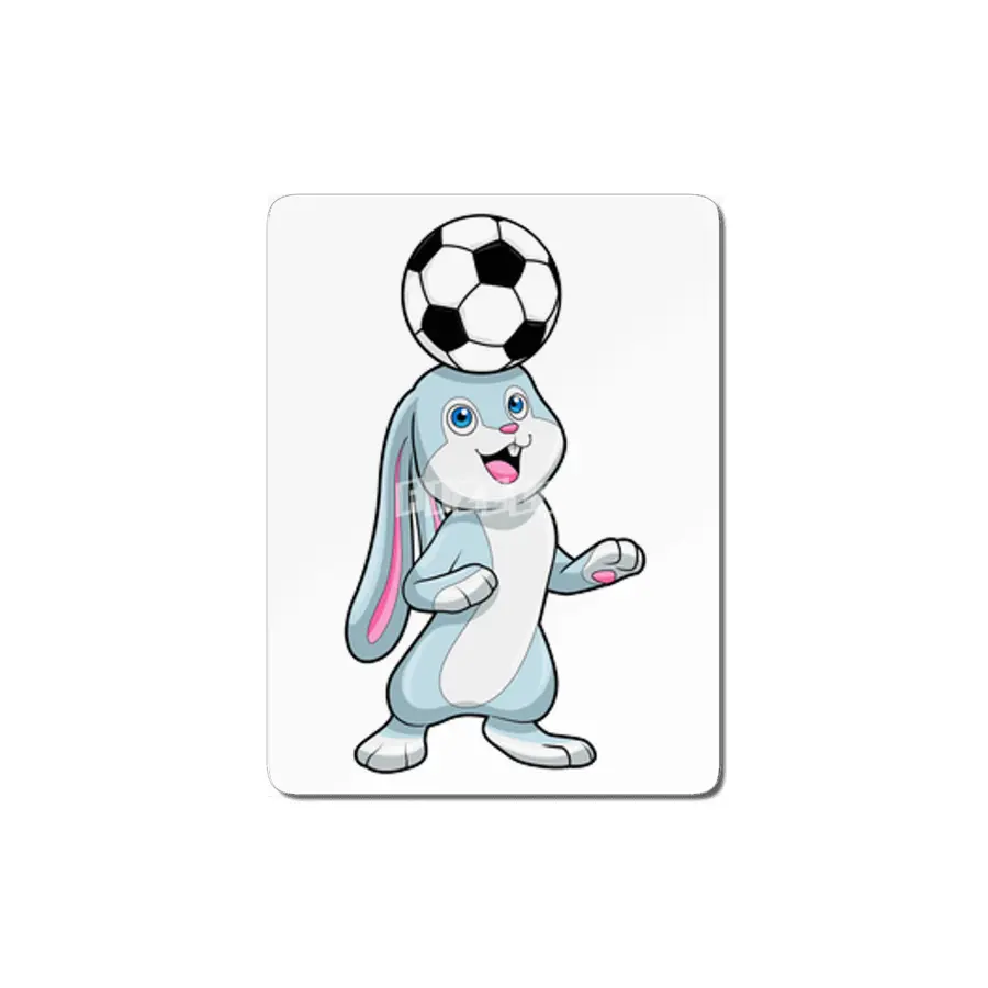 Rabbit as Soccer player with Soccer ball MDF Tablo