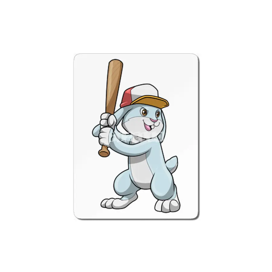 Rabbit at Baseball with Baseball bat MDF Tablo