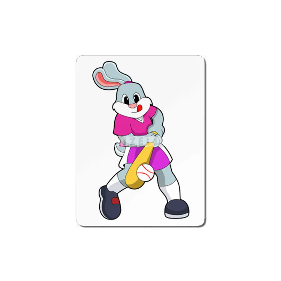 Rabbit at Baseball with Baseball bat MDF Tablo