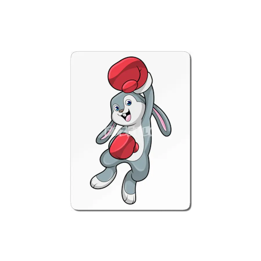 Rabbit at Boxing with Boxing gloves MDF Tablo