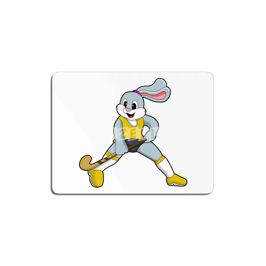 Rabbit at Hockey with Hockey bat MDF Tablo