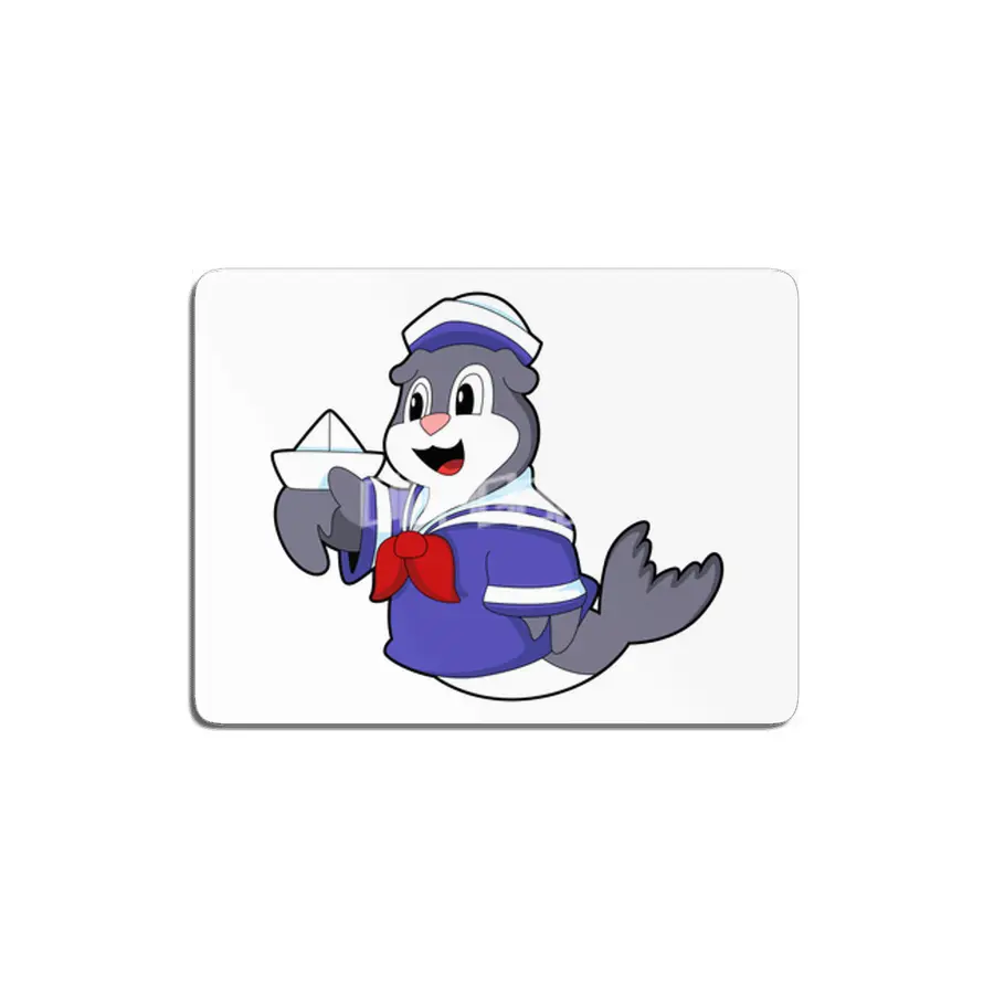 Seal as Sailor with Boat MDF Tablo