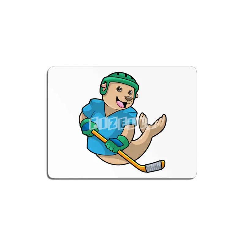 Seal at Ice hockey with Ice hockey stick MDF Tablo