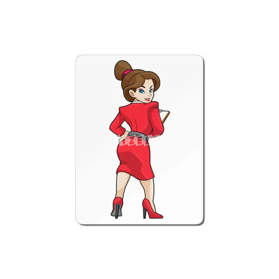 Secretary in Dress with High Heels MDF Tablo
