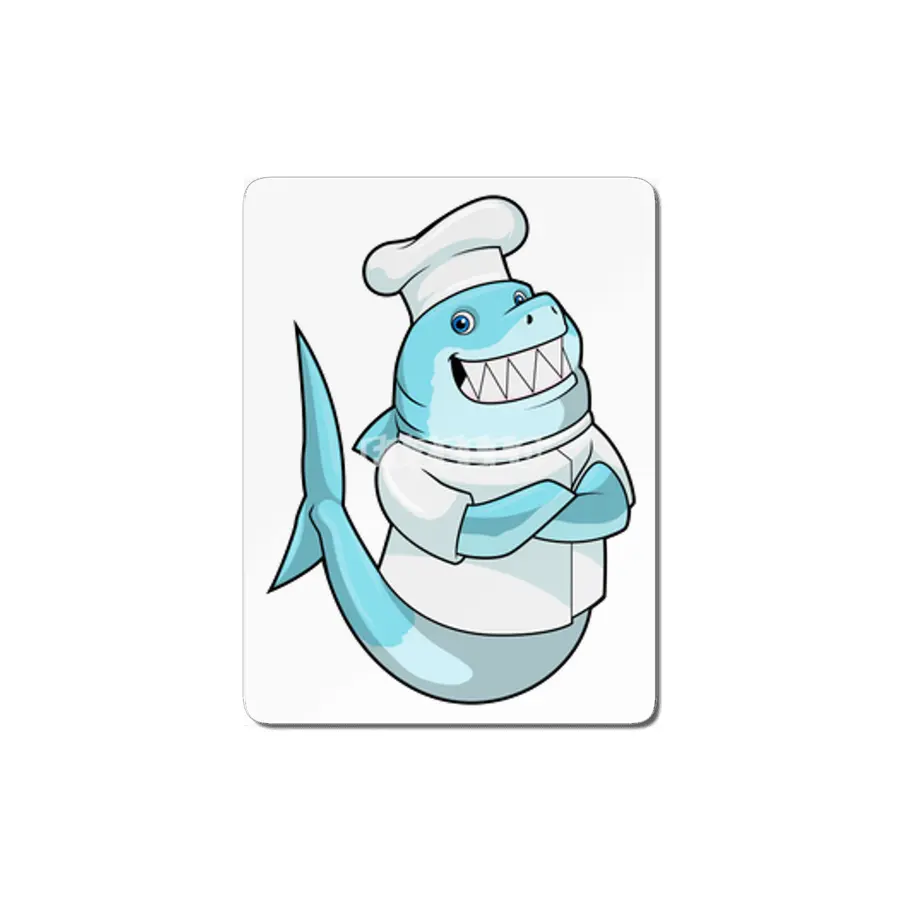 Shark as Chef with Cooking apron MDF Tablo