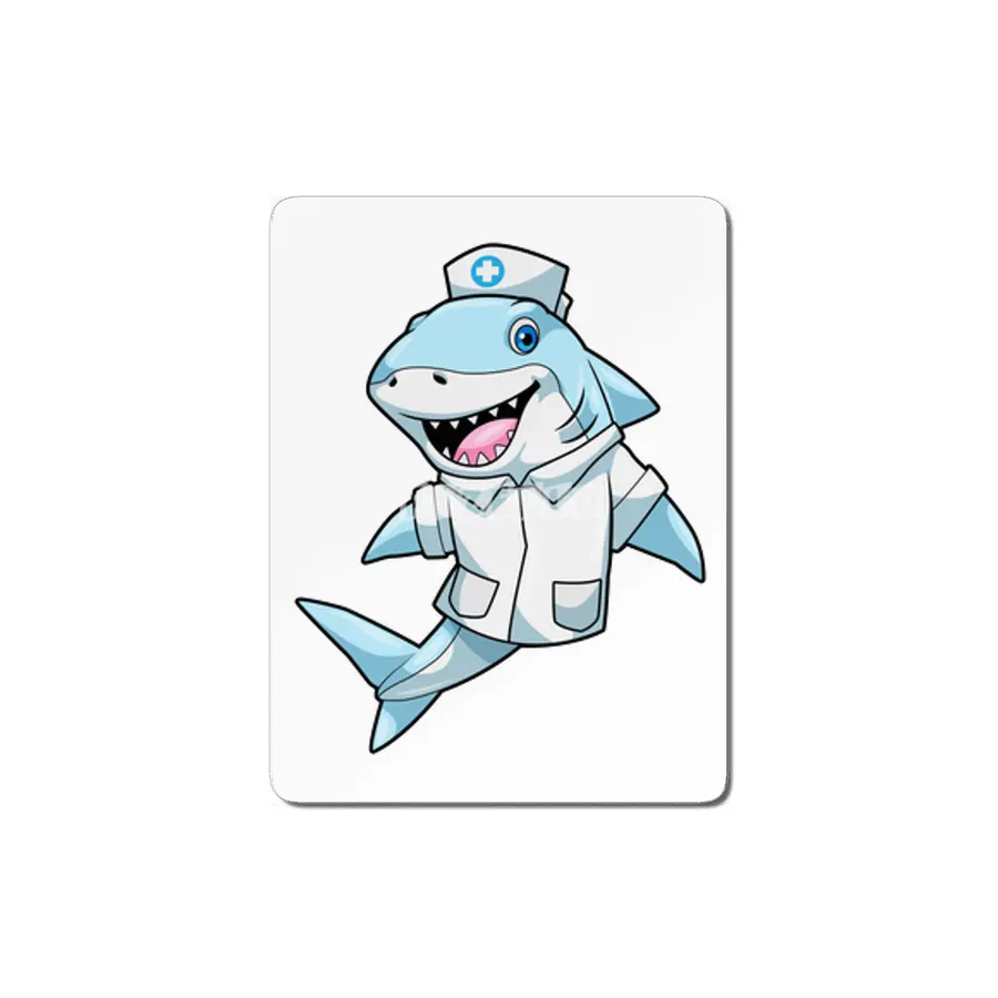 Shark as Nurse with Coat MDF Tablo