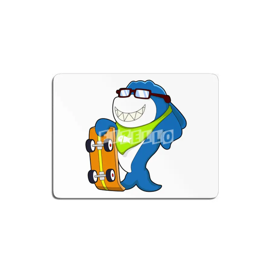 Shark as Skater with Skateboard MDF Tablo