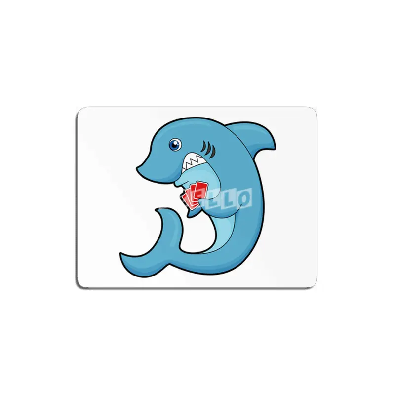 Shark at Poker with Poker cards MDF Tablo