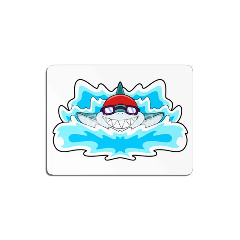 Shark at Swimming with Swimming goggles MDF Tablo